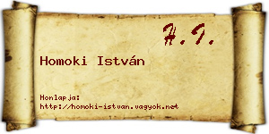 Homoki István névjegykártya